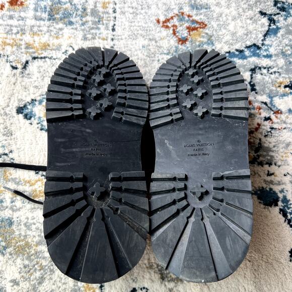 Louis Vuitton Men's Monogram Derby Shoes In Black size 9 LV 10 US 43 EU CL - Picture 8 of 8